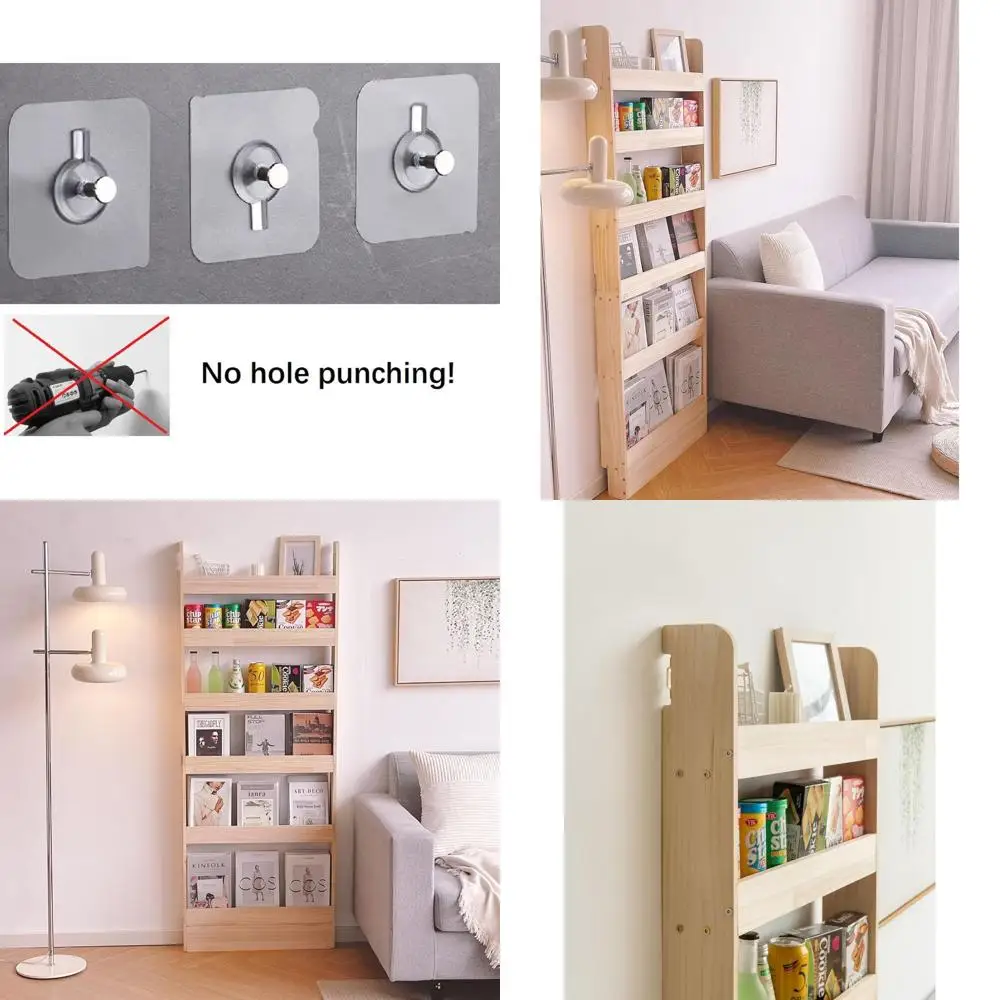 

Solid Wood Bookcase Organizer for Books and Toys, Wall-Mounted Shelf for Kids & Adults (60cm Width)