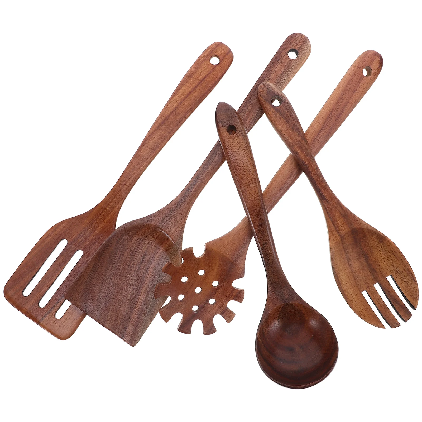 

1Set Wooden Cooking Utensils Set Solid Wood Kitchen Spatula Flat Turner Mixing Spoon Wok Spatula Heat Resistant Nonstick