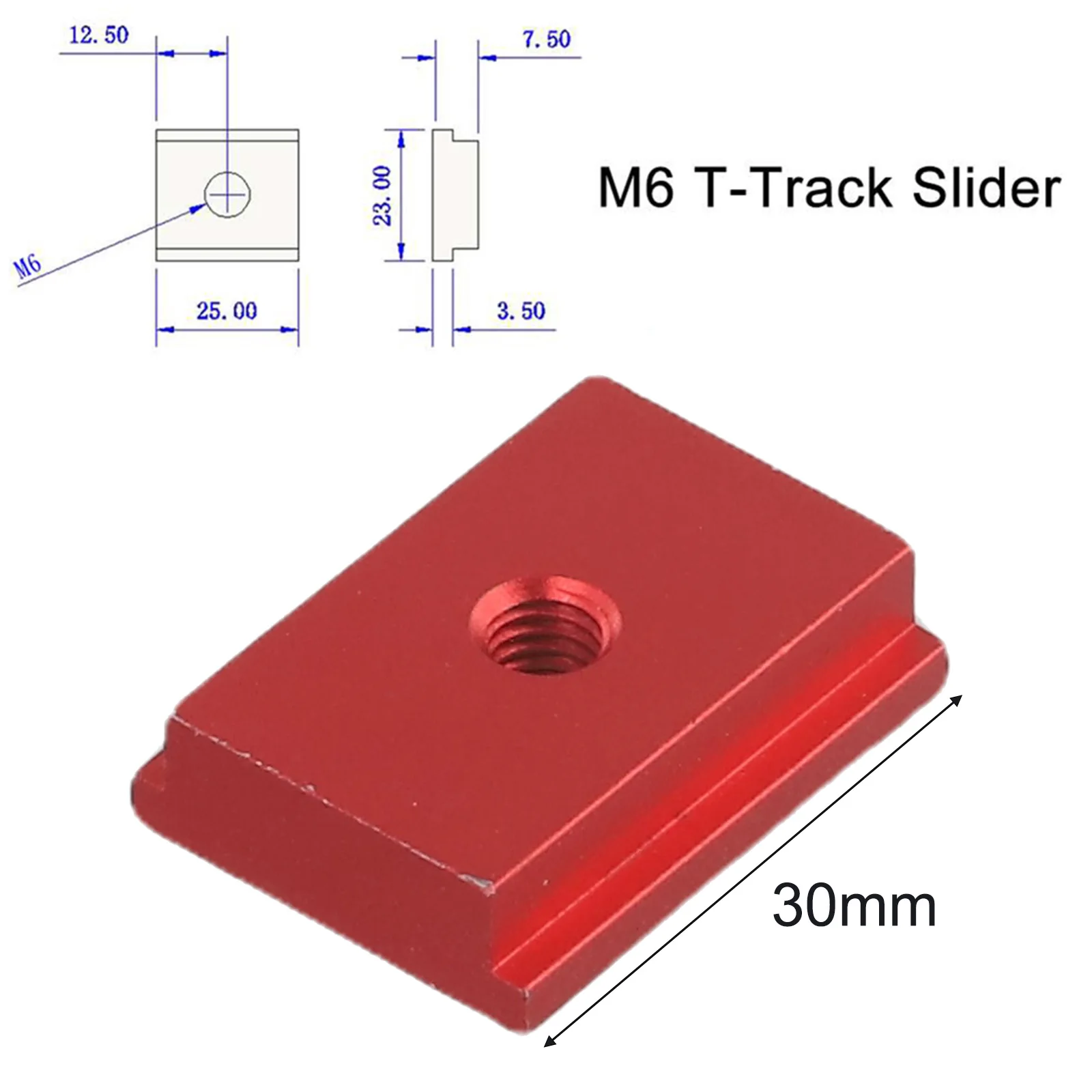 Brand New High Quality For Woodworking Table Miter Saw T-track Slider Woodworking Aluminum Alloy M8 1PC 30*23*7.5mm