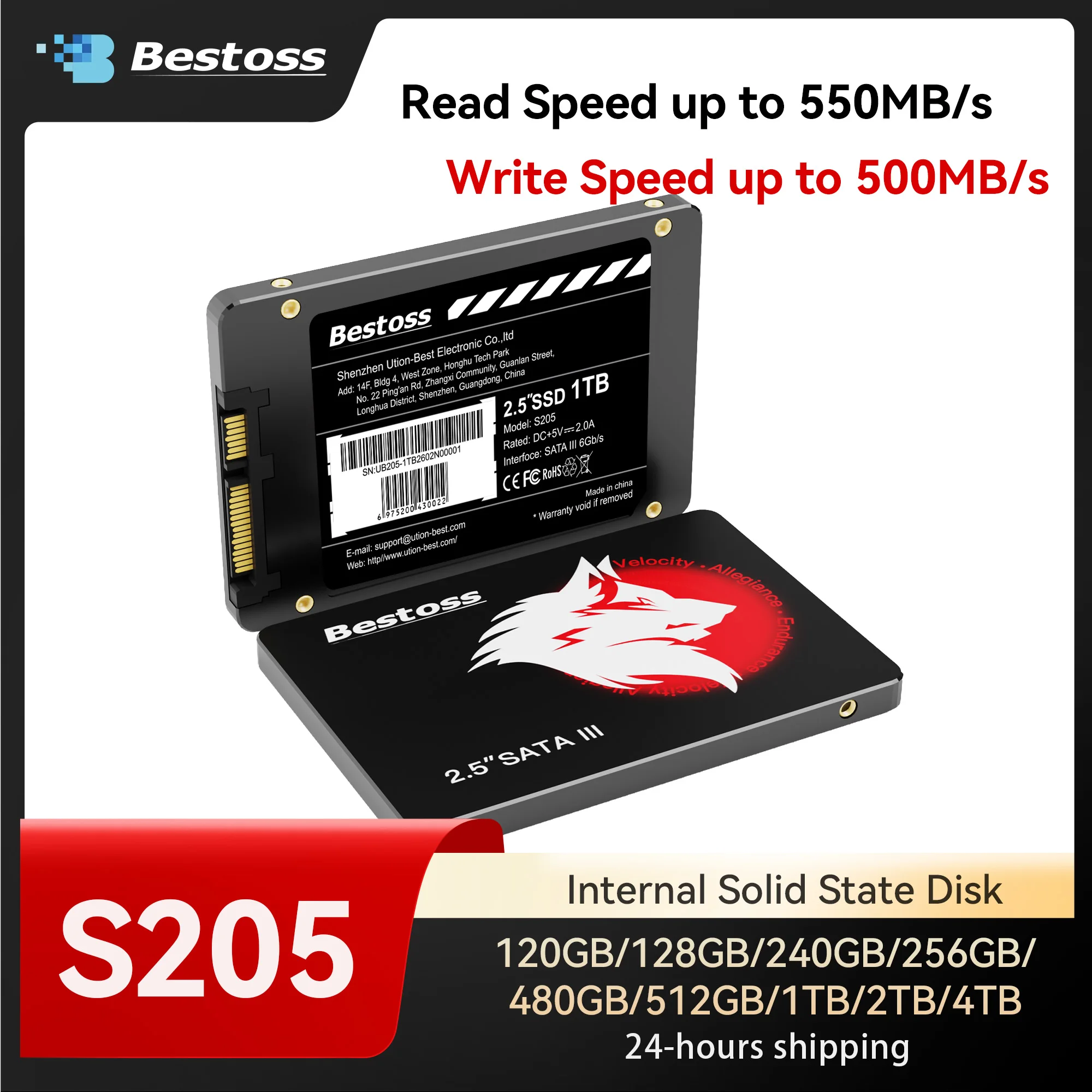 Bestoss 2.5 Inch SATA III Internal SSD 120GB 128GB 240GB 256GB 480GB 512GB 1TB 2TB 4TB Solid State Drive for Laptop Desktop PC