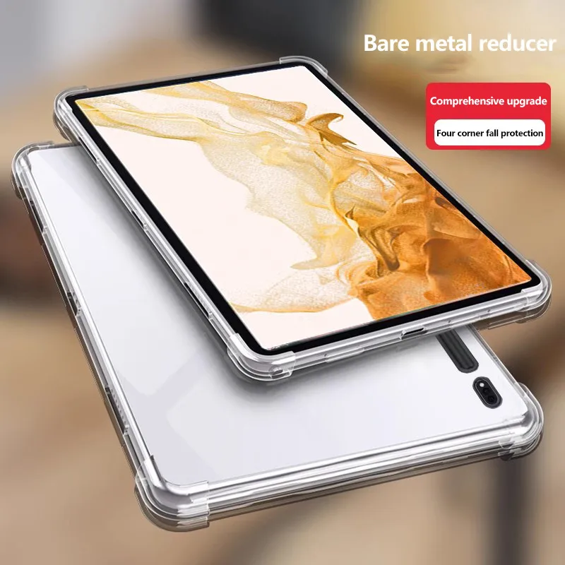 Transparent TPU Silicone Soft Case For Samsung Galaxy Tab S10 Plus 12.4 2024 S10 Ultra S9 FE Plus S7 FE S8 S6 Lite A8 A9 A7Lite