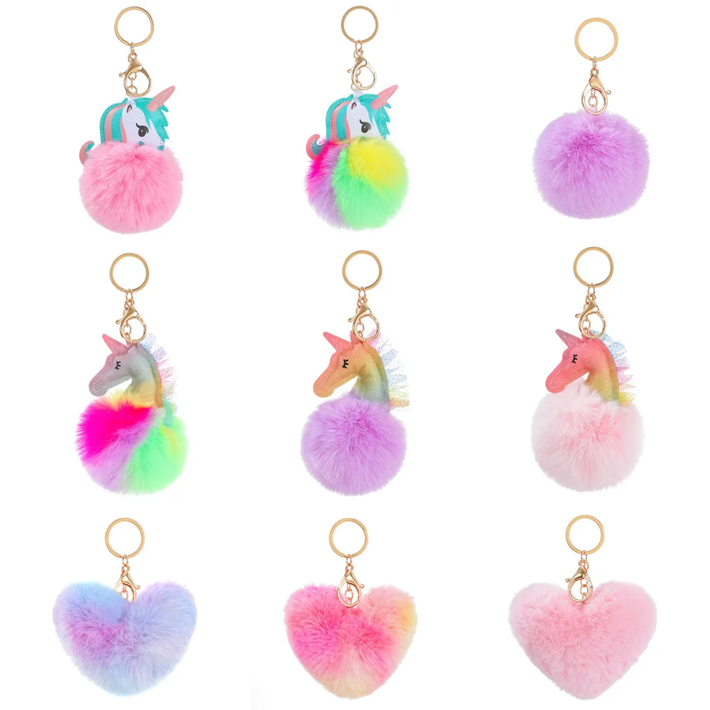 New Unicorns Personalized Creative Colorful Plush Shoulder Cosmetic Coin Purse Pendant Keychain