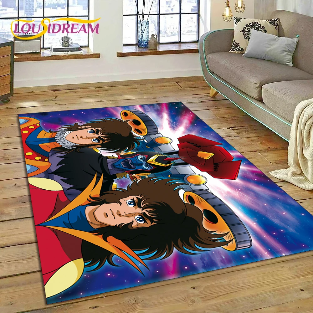 3D Cartoon UFO Robot Grendizer Anime Carpet Rug for Bedroom Living Room Home Sofa Decoration,Children Game Large Decor Floor Mat