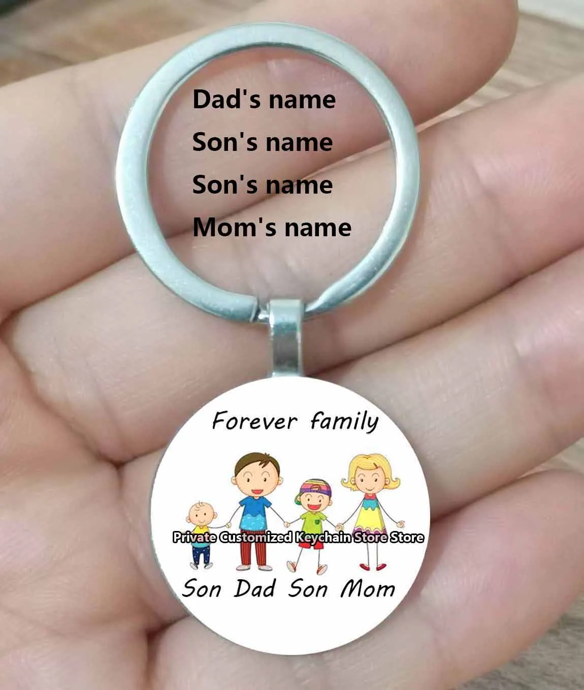 New Family Lovely Keychain Family Gives Parents And Children A Keychain Bag Charming Family Member Gift Customized Name Birthday