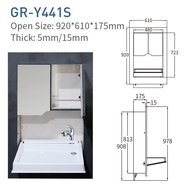 GuangRun Factory Price Easy to Install Lightweight Modern Flexible Acrylic Folding Sink for RV Interior Accessories view 2