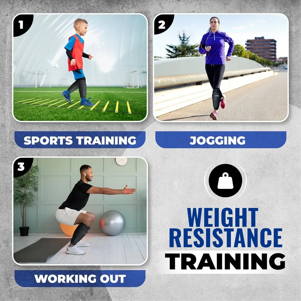 Pelindung Kaki Berbobot - Sepasang untuk Semua Usia, Latihan Ketahanan, Kelincahan, Sepak Bola, Gym, Aksesori Latihan Kebugaran