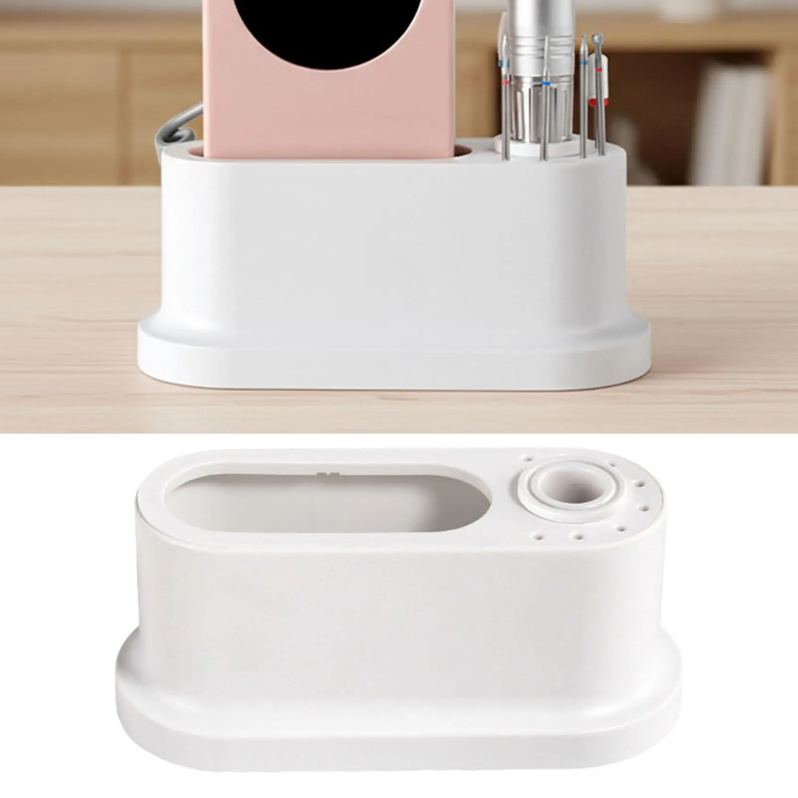 

Nail Art Tools Organizer, Salon Personal Use, Storage Box Case, 8 Holes Nail Drill Holder, Grinding Bit Storage Box