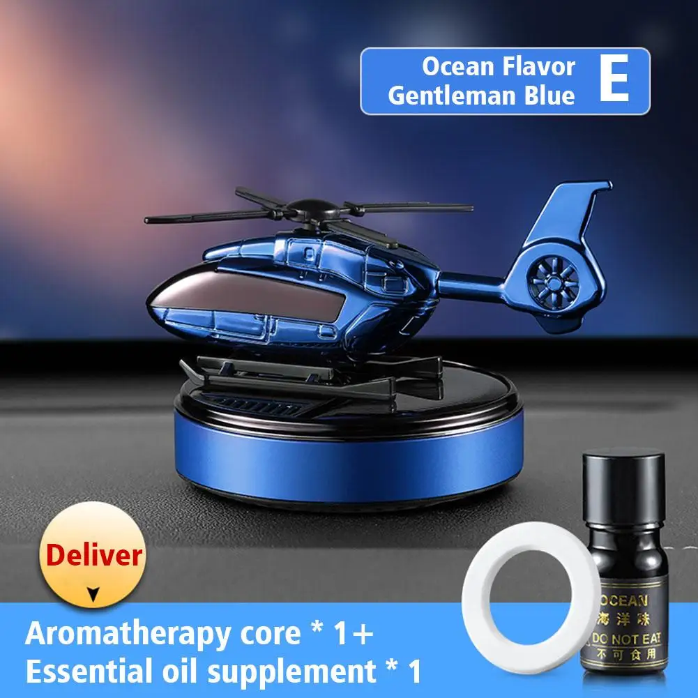 Car Solar Air Freshener Dashboard Airplane Decoration Aromatherapy Helicopter Propeller Flavoring Rotating Deodorant Diffuser
