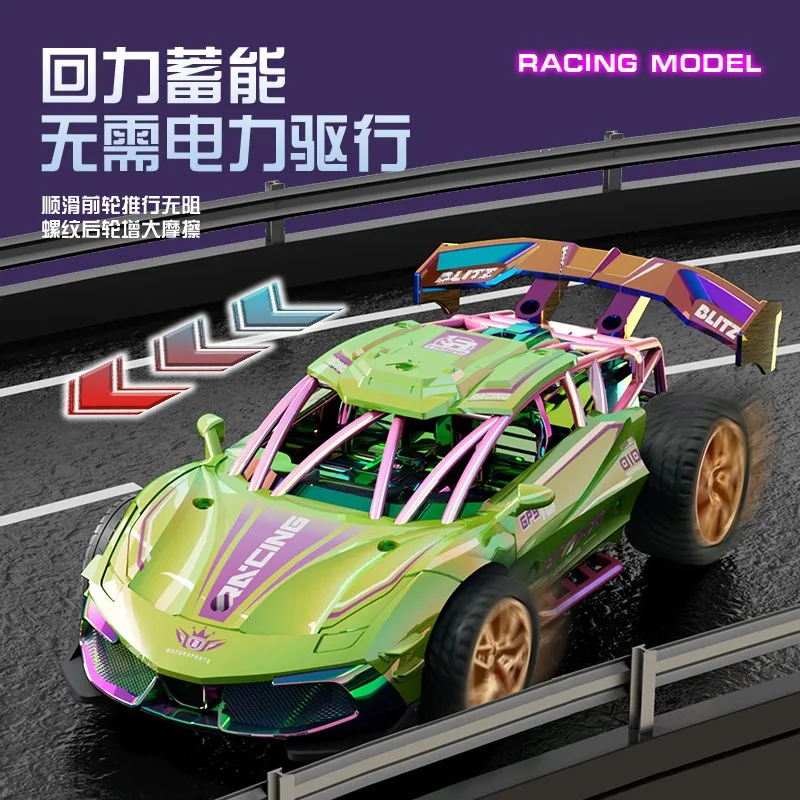diecast racing car model alloy sports vehicle toy with engine sound drift practical gift for hobby collection desktop display - view 4