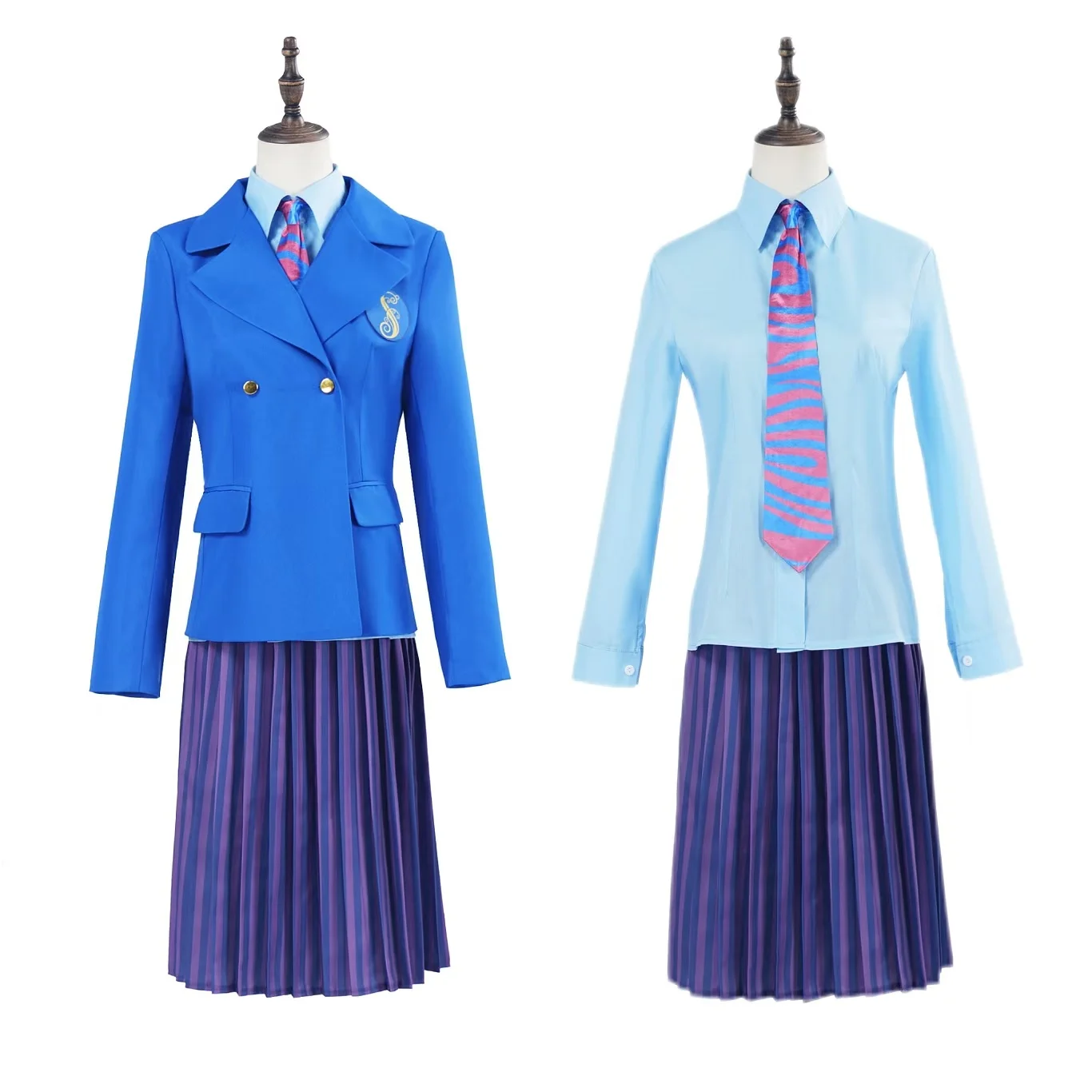 Wicked School Uniforms Cosplay Costume Disguise Women Coat Shirt Skirt Necktie Halloween Carnival Outfits