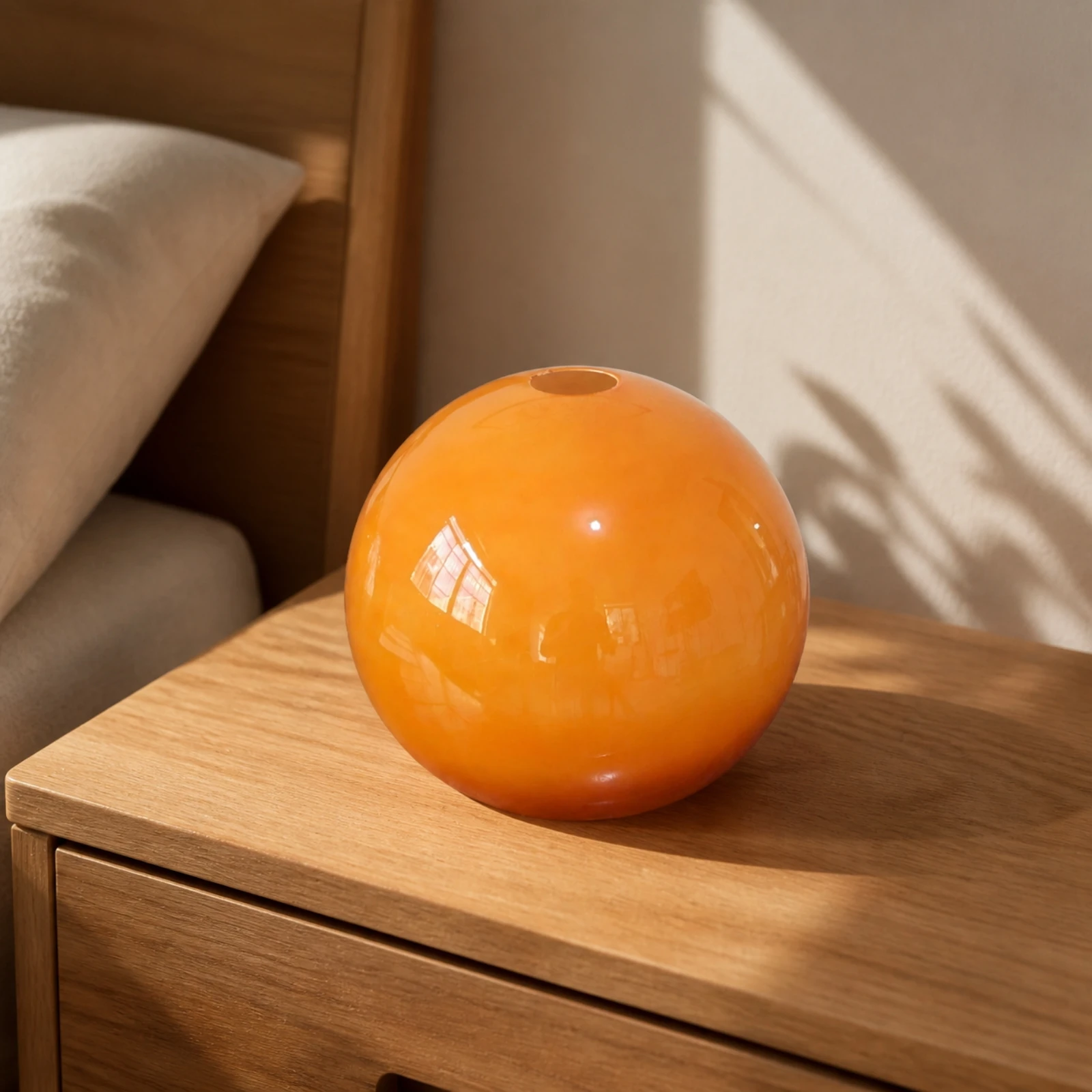 Spherical Acrylic Lampshade Versatile Sunset-Yellow Spherical Lamp Cover Glossy Gradient Lampshade Easy Install for Bedrooms