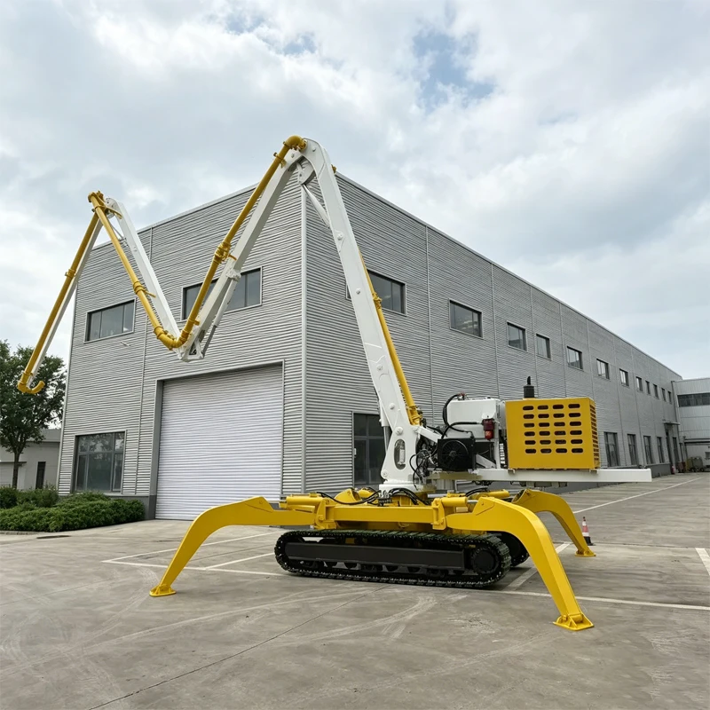 Self Propelled Tracked Hydraulic Concrete Distribution Boom Remote Control for High Rise Buildings Hormigonera