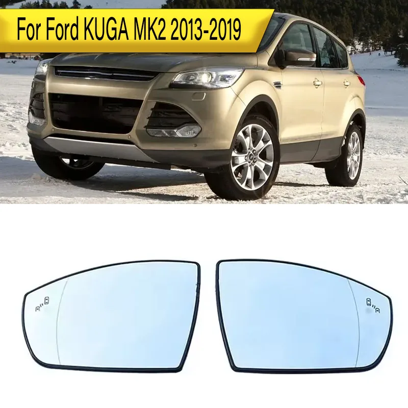

For Ford KUGA MK2 Heated Blind Spot Warning Side Mirror Glass Auto Replace Convex 2013 2014 2015 2016 2017 2018 2019 Wing Rear