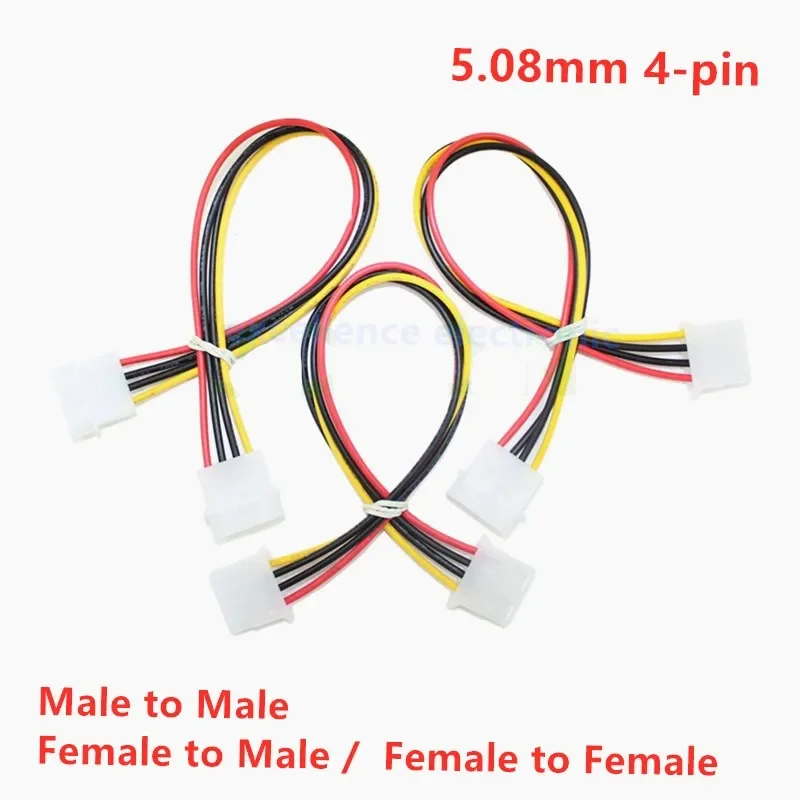 1pcs Computer Power Supply IDE Molex 4 Pin Male Female Extension Power Cable 30cm Pure Copper Wire Core Cable 5.08mm Pitch