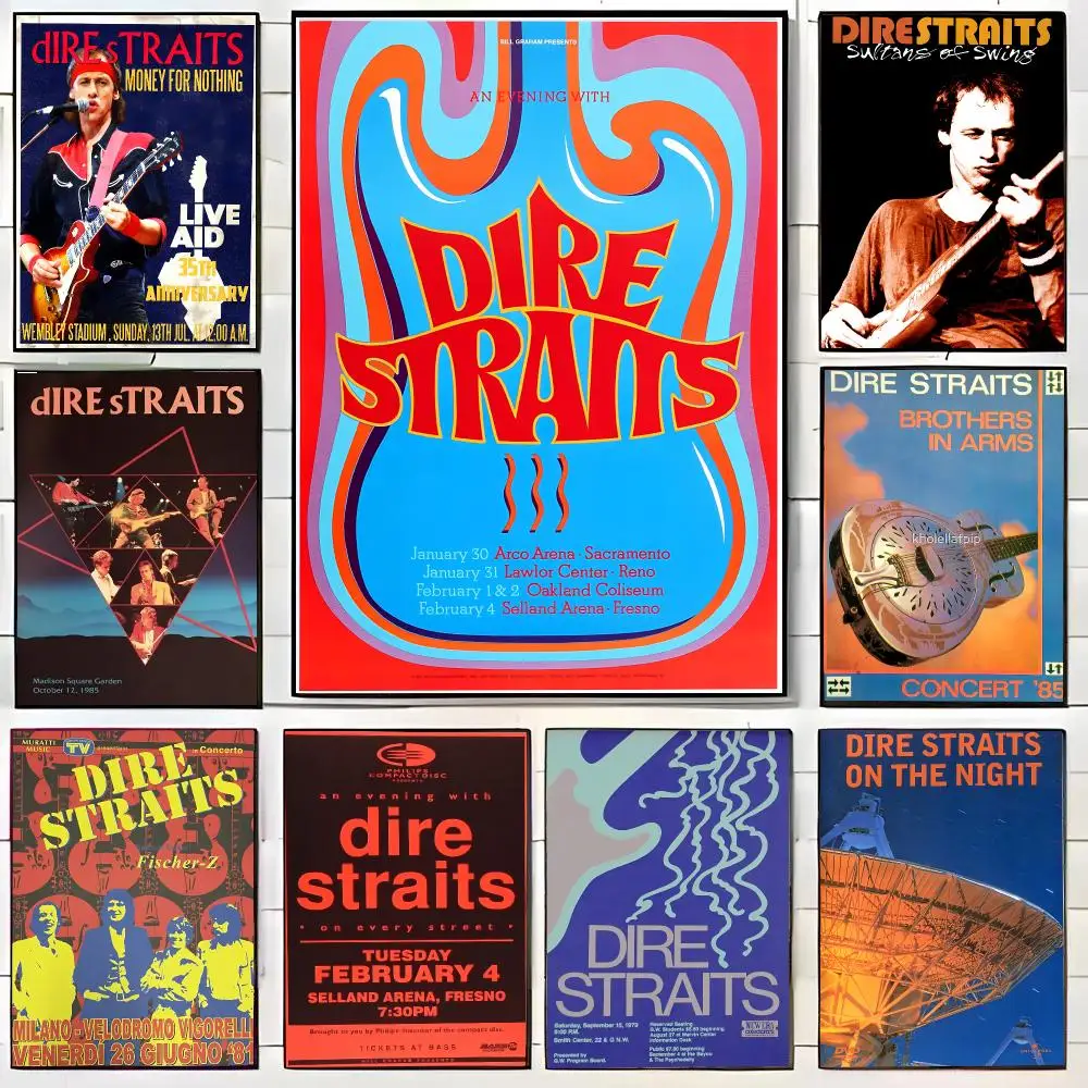 Dire Straits Poster HD Self-Adhesive Wall Decals For Living Room & Bedroom Home Decor Gift