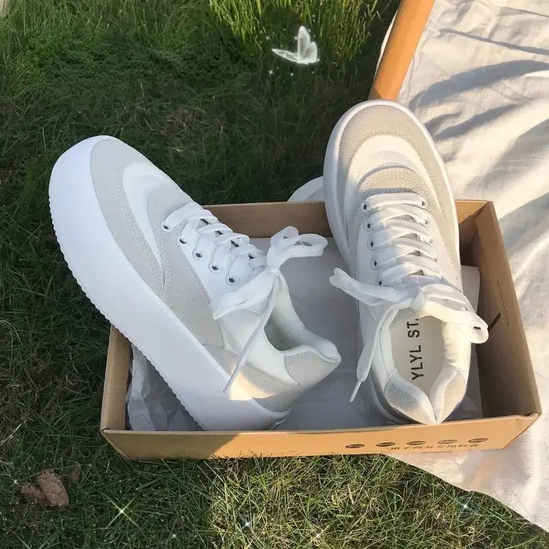 new-women's-sports-sneakers-white-flat-platform-casual-outdoor-running-shoes-for-hiking-camping-traveling-universal-use