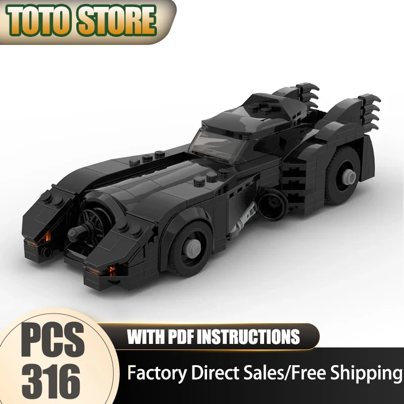 

Строительные блоки Moc, 1989 г., модель автомобиля типа летучей мыши, технологические кирпичи, военная модель, сборка «сделай сам», популярная серия фильмов, праздничная игрушка в подарок