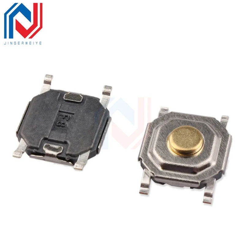 Touch Switch 4 Feet Square 4x4x1.5mm 1.6/1.7mm Waterproof Copper Head Circuit Board Button Small Micro Electronic Button Touch