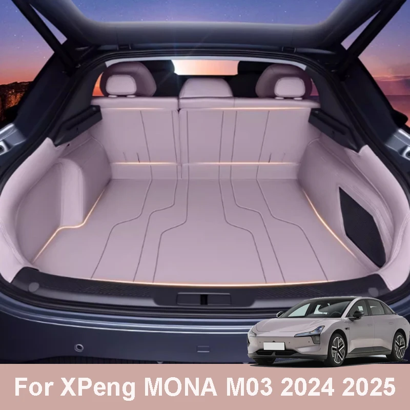

For XPeng MONA M03 2024 2025 Car Leather Material Full Surround Protection Trunk Cushion Interior Accessories