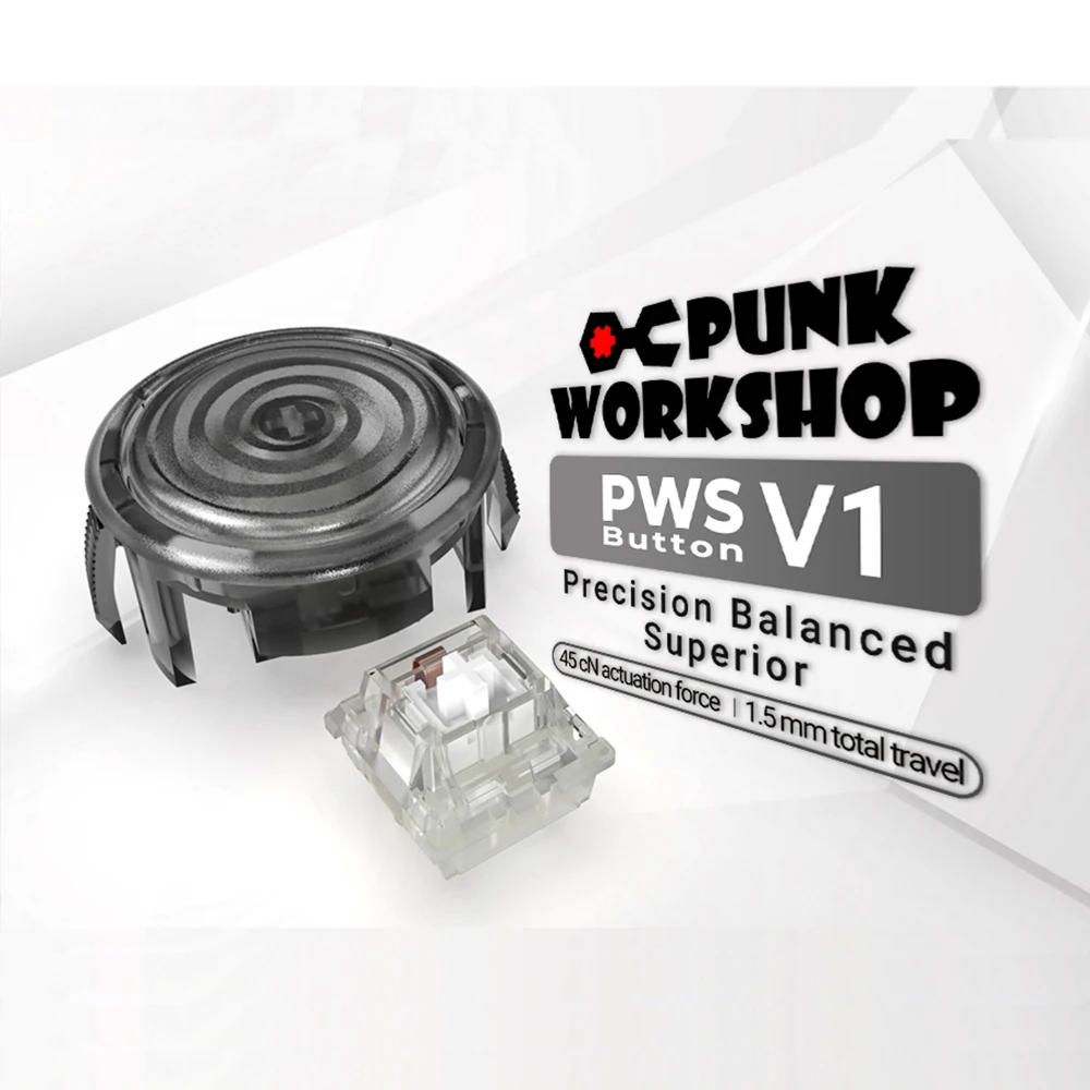 Punk Workshop 2pcs 30mm 14pcs 24mm New PWS V1 Gaming Buttons Kit Replace for Hitbox Arcade DIY Builds Cabinet MAME Machines