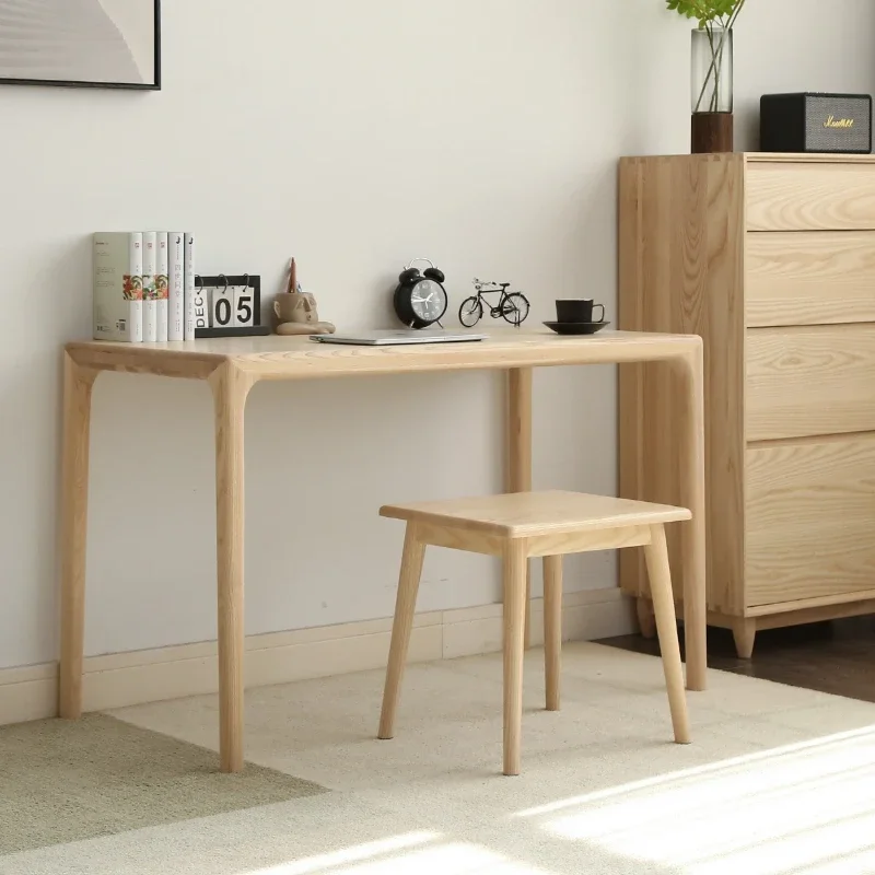 Simple modern all solid wood desk Nordic ash wood black walnut tenon and mortise desk writing table