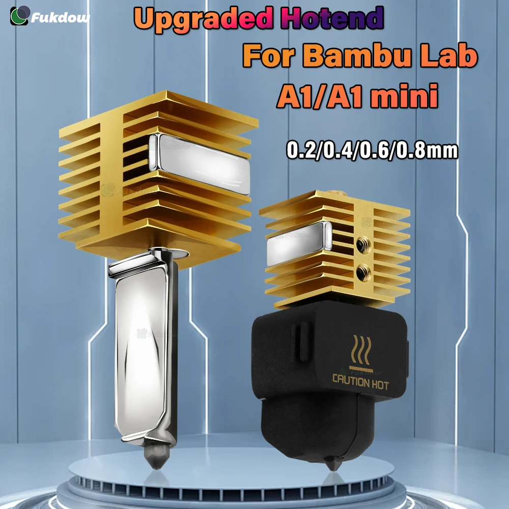 For Bambu Lab A1Hotend Kit 0.2/0.4/0.6/0.8MM Nozzle Hardened steel For Bambu Lab A1 mini Hotend Nozzle Assembly 3D Printer Parts