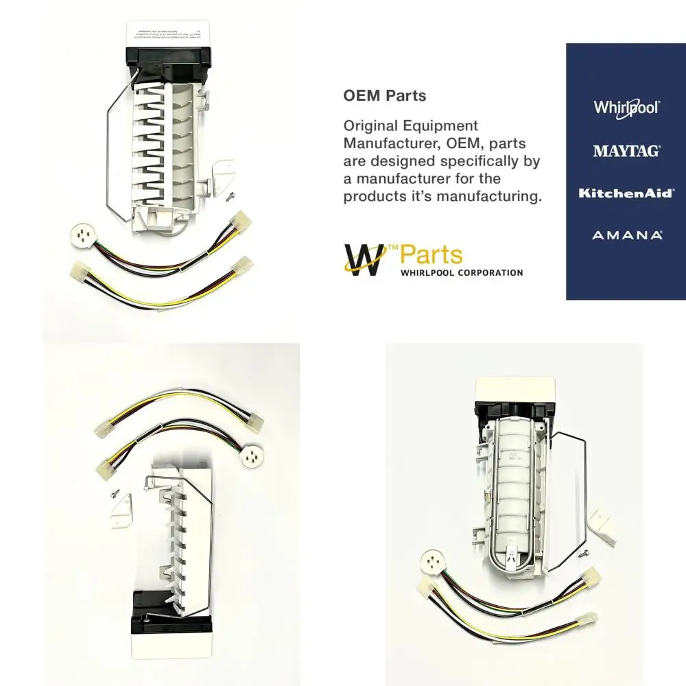 

Large Crescent Style Cube Ice Maker Kit Compatible for Refrigerators with Whirlpool-Style Ice Dispenser