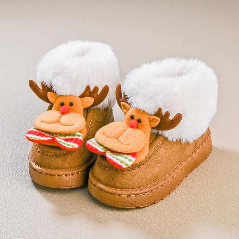 

Winter Children's Thermal Boots Cute Girls Ankle Cotton Boots Warmth Non-slip Kids Fashion Princess Plush Boots Christmas Party