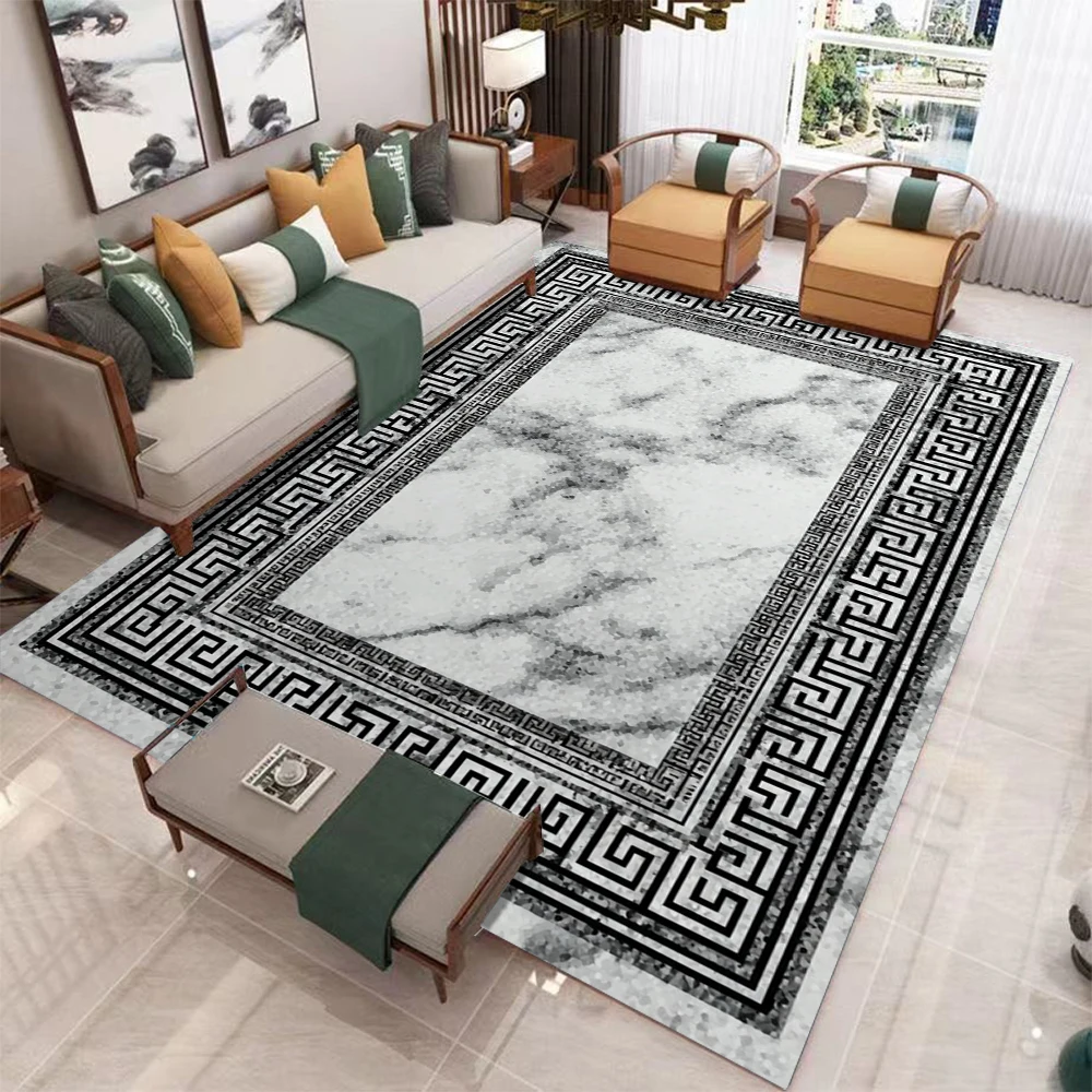 Schlafzimmerteppich mit geometrischem Druck für Heimdekoration, Wohnzimmer, Flur, Küche, rutschfeste Fußmatten, Hotel, Sofa, Couchtisch, Teppich