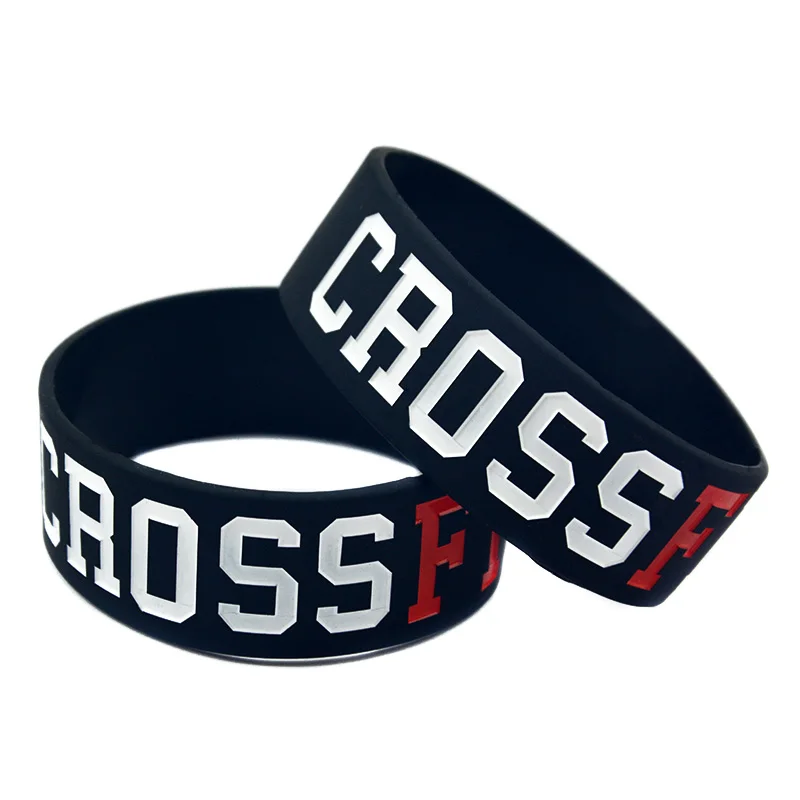 25 Stück 1 Zoll breite CrossFit-Armbänder aus Silikonkautschuk, Sport- und Fitness-Motivationsarmband, 4 Farben – Detail 6