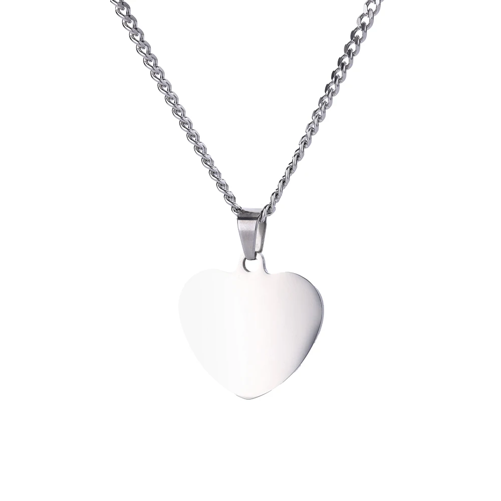 Niestandardowe zdjęcie obrazkowe naszyjniki w kształcie serca dla kobiet mężczyzn kubański łańcuszek ze stali nierdzewnej dostosowany naszyjnik wisiorek spersonalizowana biżuteria