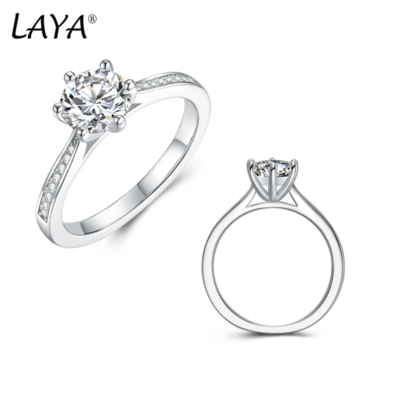 

LAYA Moissanita 100% 925 Sterling Silver Rings for Women Moissanite Diamonds Bague with GRA Certificate Wedding Fine Jewelry