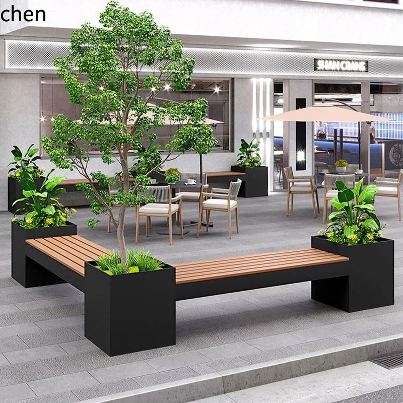 YFY  Customized Balcony Terrace  Art  Box Seat Stool Stainless Steel Planting Box