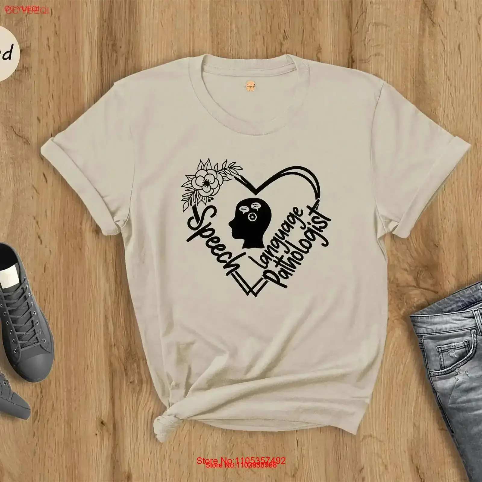 T-Shirt für Sprach- und Sprachwesenstherapeuten, ästhetisch, SLP, florales Therapeuten-T-Shirt, Vintage, gewaschen, weich, modisch, leicht stilvoll