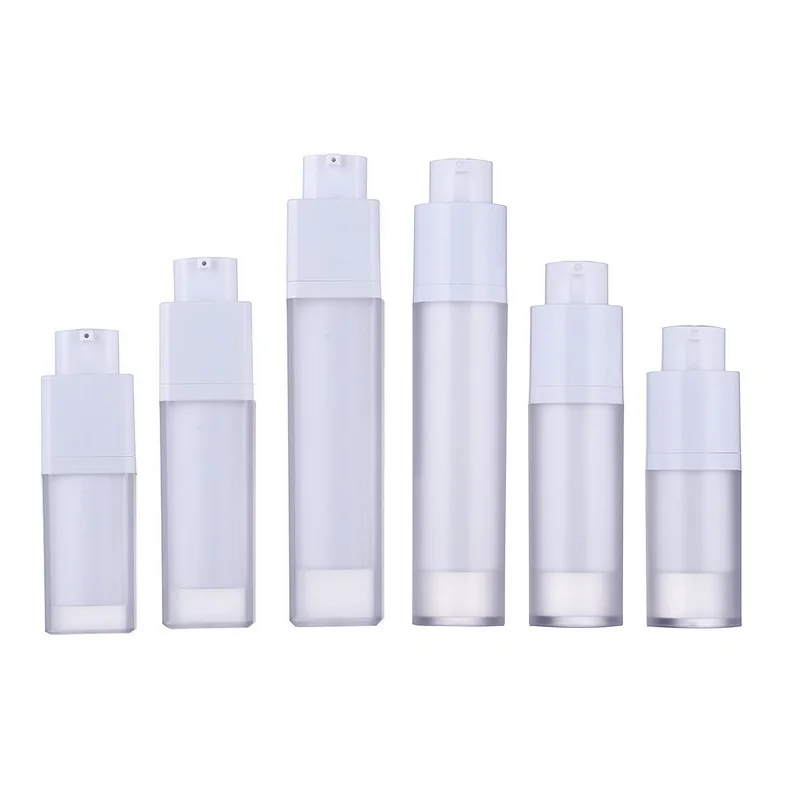 50pcs 15ml 30ml 50ml White Rotating Airless Bottles Empty Lotion Bottles Cosmetic Pump Cosmetic Packaging Bottle F3976