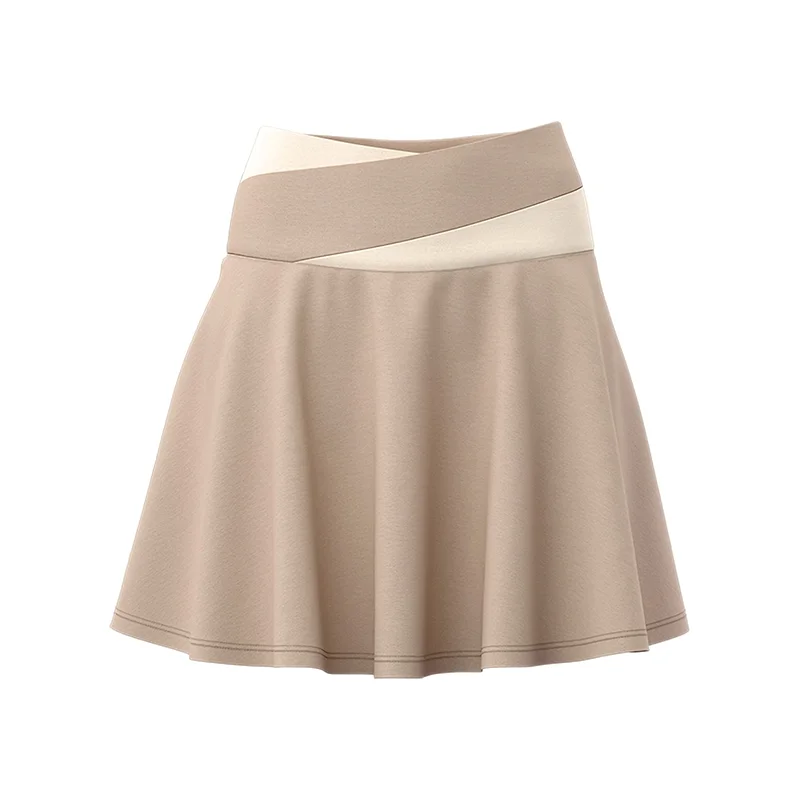 تنورة نصف رياضية للسيدات مكونة من قطعتين، تنورة قصيرة مضادة للضوء، تنورة ضيقة رياضية للجري واللياقة البدنية واليوجا والتنس