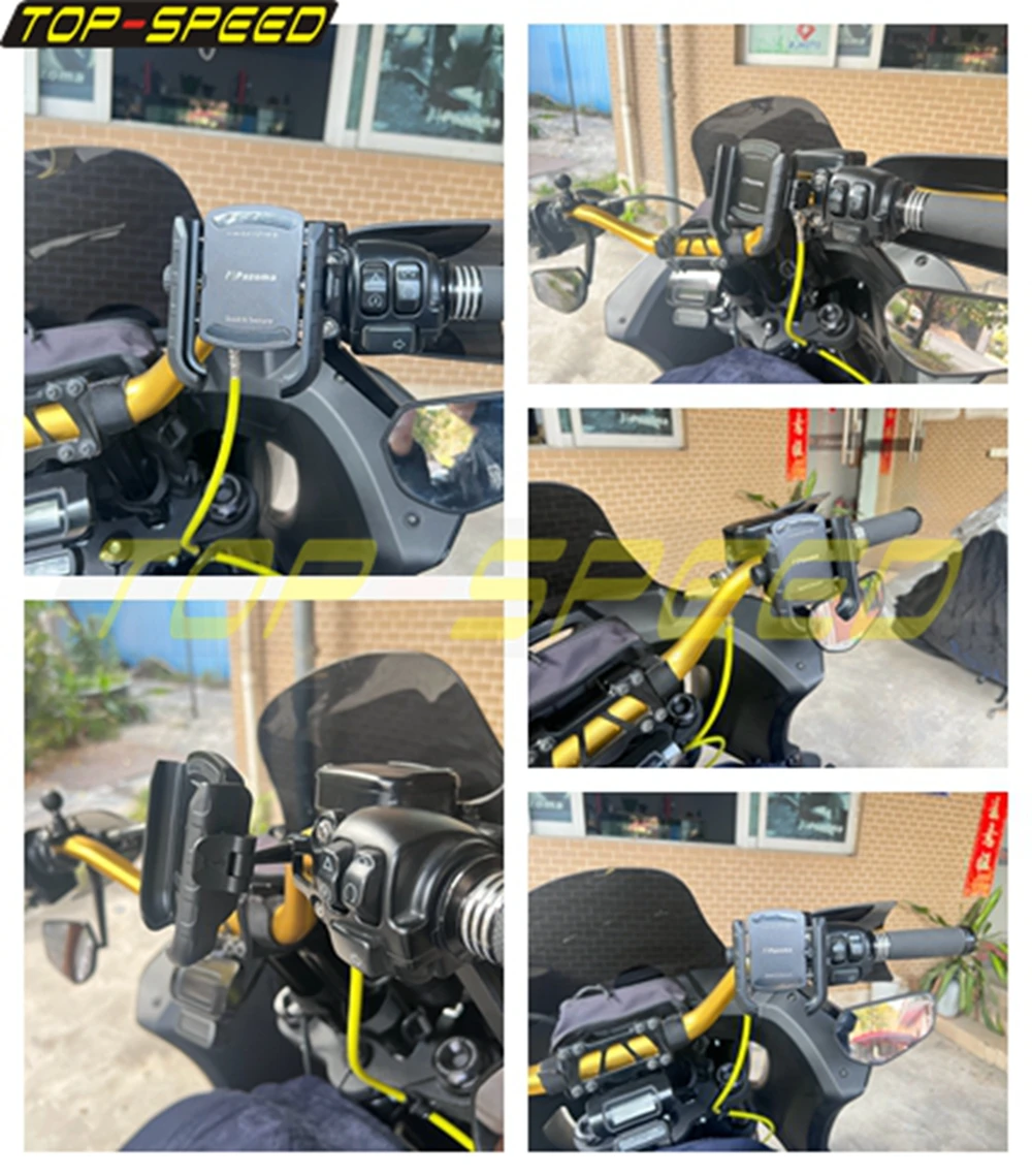 For Softail Street Bob Fat Bob Sport Glide Slim Fat Boy 114 Harley Motorcycle 5.4-7.2\'\' Cellphone Holder Handlebar Stand Mount