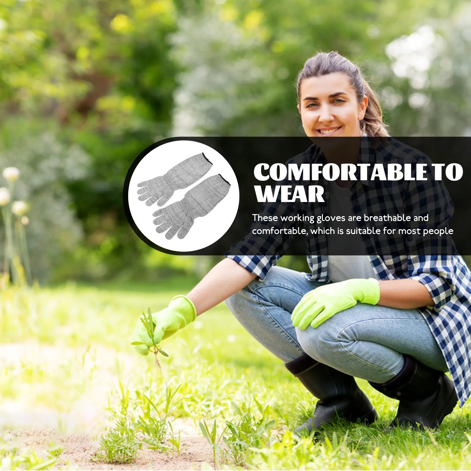 1Pair Cut Resistant Sleeve Breathable Gardening Gloves Puncture Proof Wear Resistant Industrial Work Protective Gloves