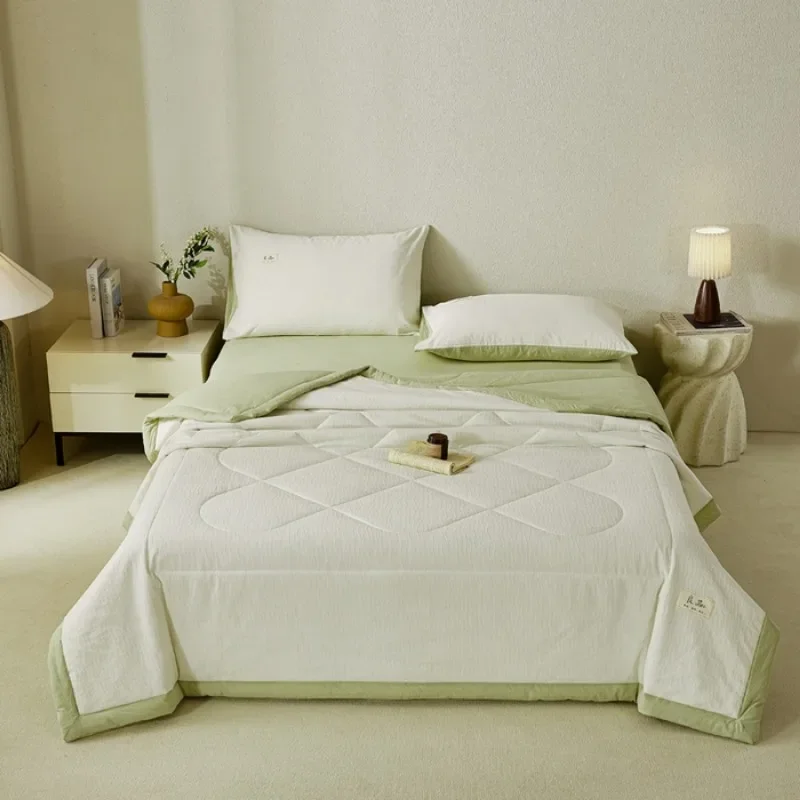 

Class A corrugated yarn pure cotton jacquard summer quilt air conditioner quilt summer cool quilt four-piece single dormitory