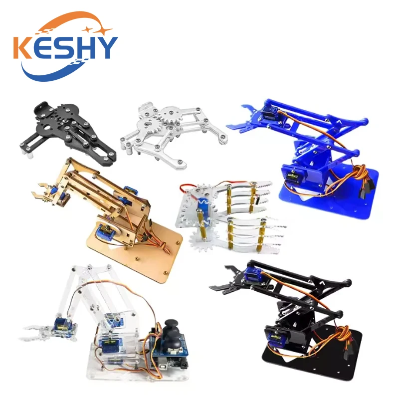 SG90 MG90S 4 Dof Unassembly Acrylic Mechanical Robot Manipulator Claw Kit For Arduino Robot Arm STEAM Kit Programming Robot Arm