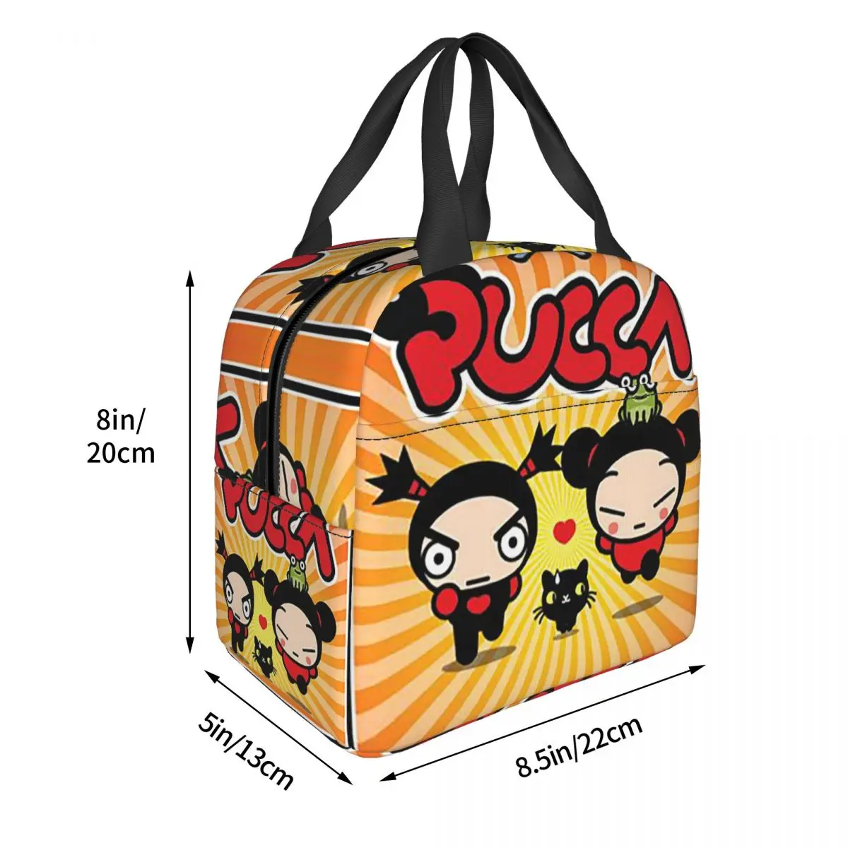 أكياس الغداء الكرتون Pucca معزول بينتو صندوق مقاوم للماء حقيبة الغداء قابلة لإعادة الاستخدام حقيبة حرارية برودة للسفر الطالبات #2