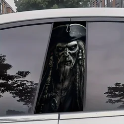 2 Piece Terminator & Pirate Demon Vinyl Car Sticker - Scratch Resistant, Suitable for All Models, Cartoon/Skull/Monster Pattern
