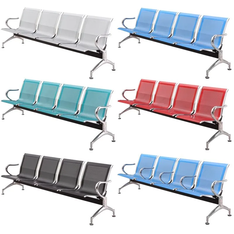 Modern Stainless Steel Three-person Airport Bench Waiting Chair Public Rest Commercial Set