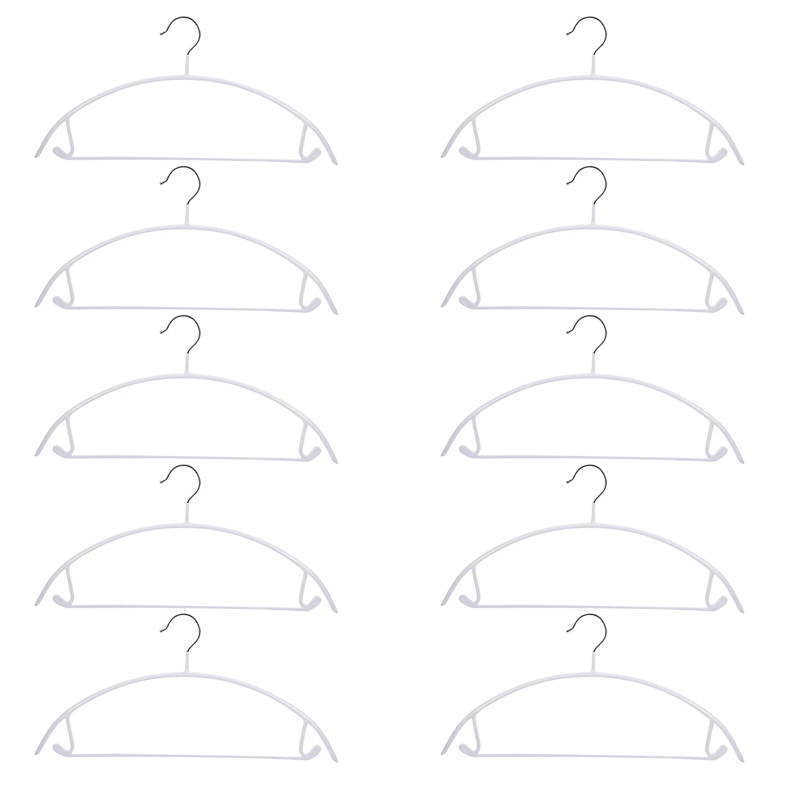 

10Pcs PVC Semicircle Clothes Hanger Non-Slip Stainless Steel Multipurpose Hanging Rack for Closet Bedroom Laundry Room