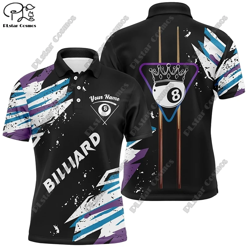 New Custom Name Polo Shirts Fun Billiard Jerseys Personalized Billiard Club League Shirts 3D Printed Polo Shirts T-Shirts t-1