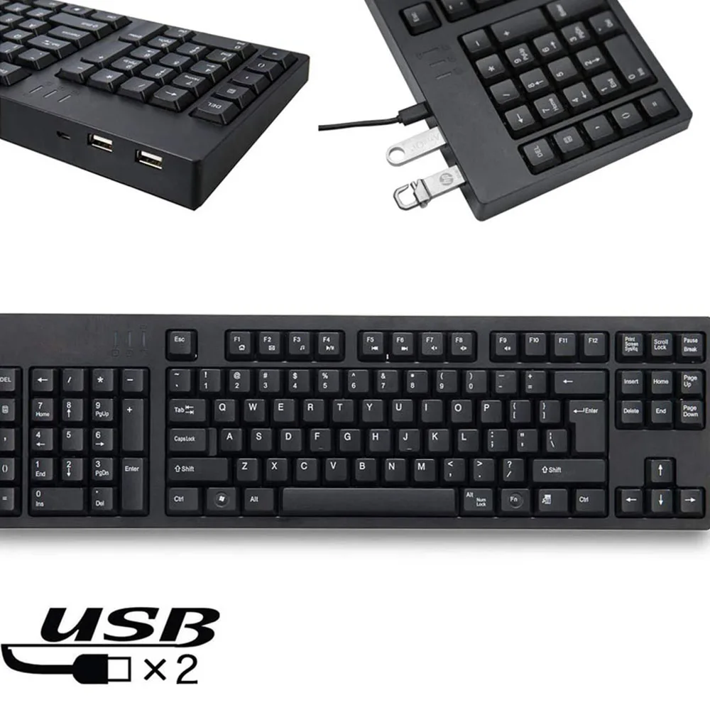 Multimedia 109 Keys Mechanical Gamer Keyboard Left Hand Ergonomic Keyboard+Dual USB HUB Keyboard Wired Keyboard for Laptop PC