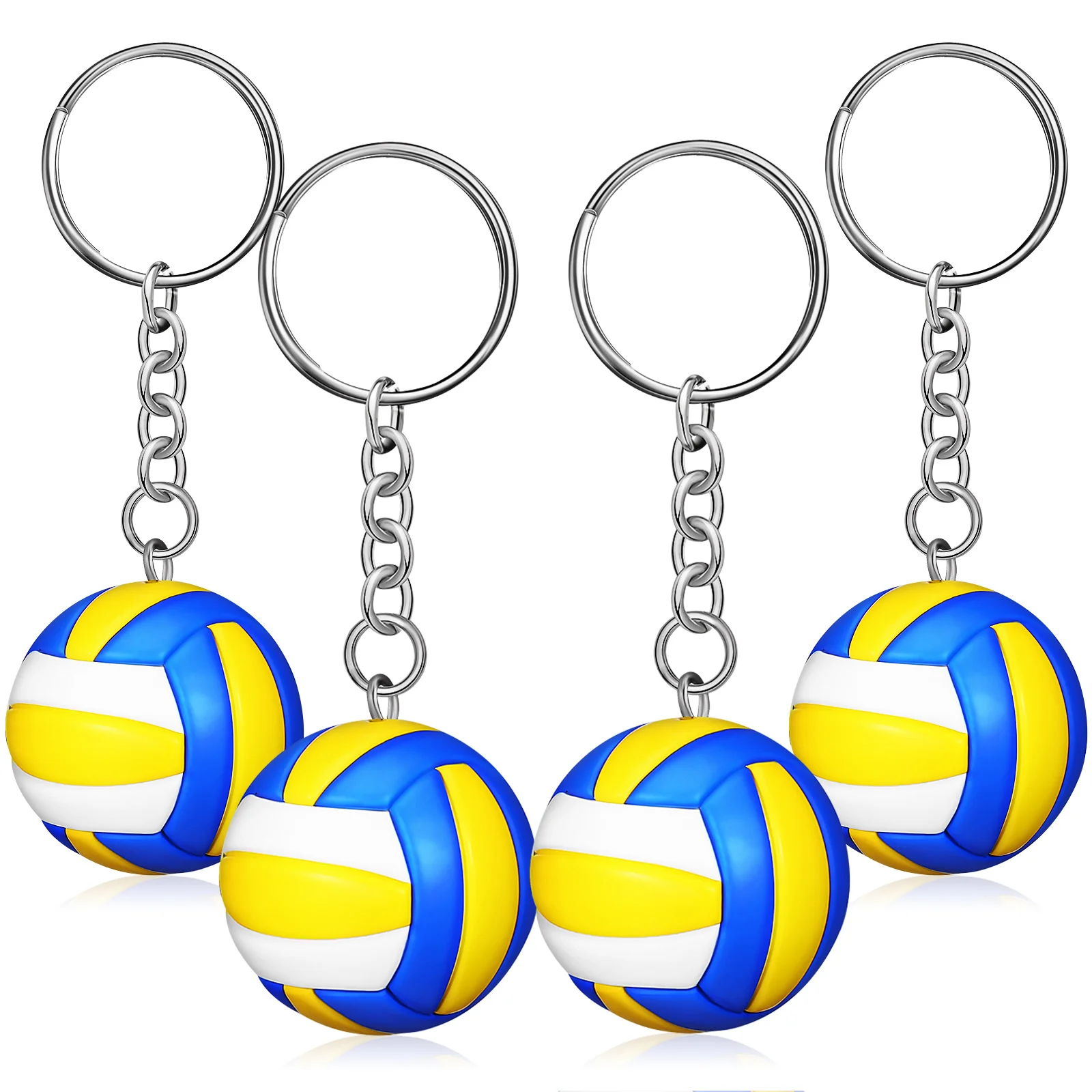 

4 Pcs Volleyball Keychain Pendant Stuff Holders Chains Women Cute Sports Keyring Party Favors Decoration Hard