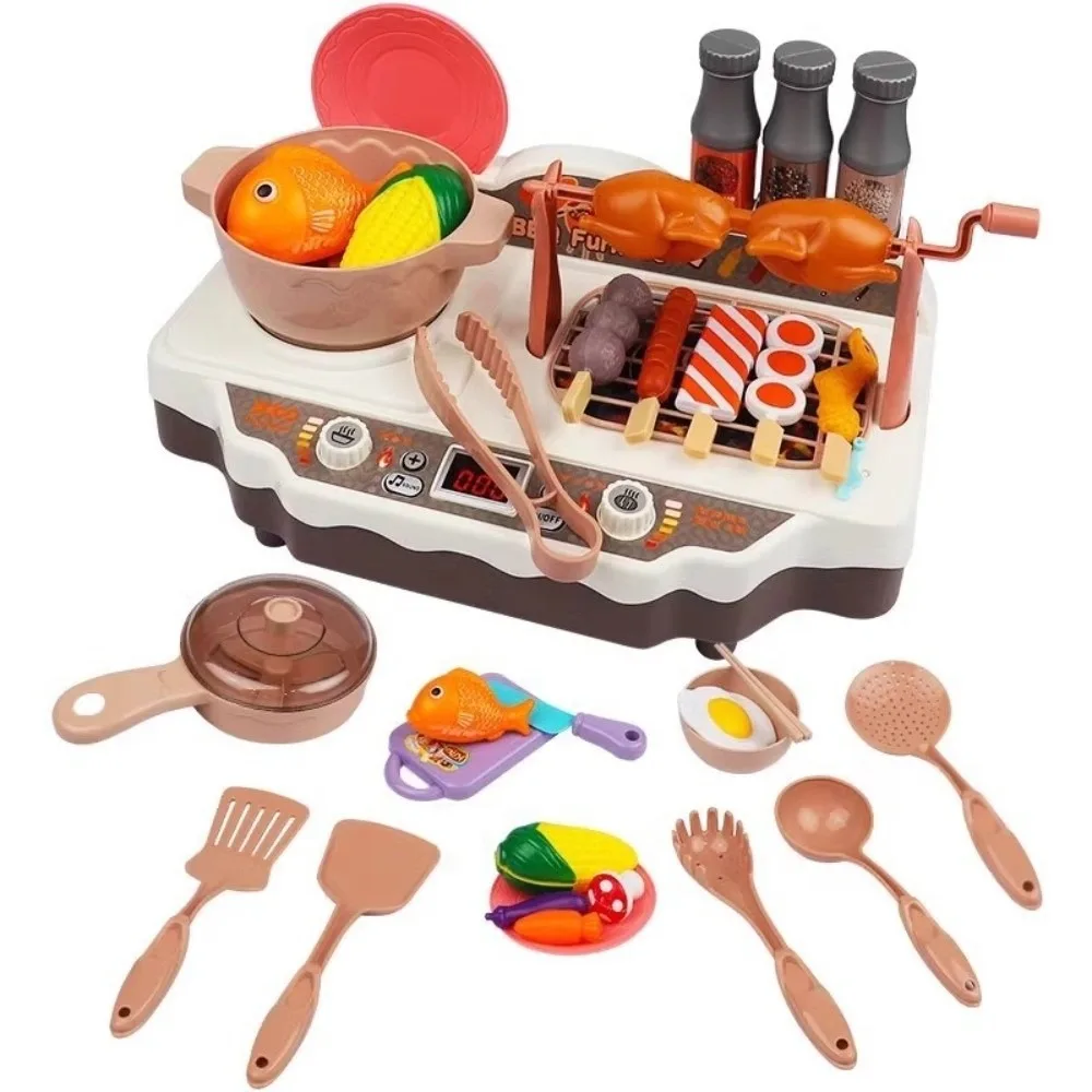 36in1 Kinderen Keuken Speelgoed Met Geluid En Licht Gasfornuis Imiteren Koken Spelen Speelgoed Spray Effect Cosplay Speelhuis speelgoed