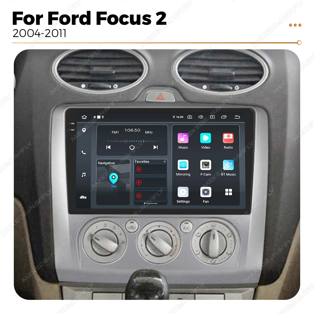 4G LTE Android 14 For Ford Focus 2 3 Mk2 Mk3 2004 2005 - 2011 Wireless Carplay Auto Car Radio Multimedia Video Player GPS 2 DIN