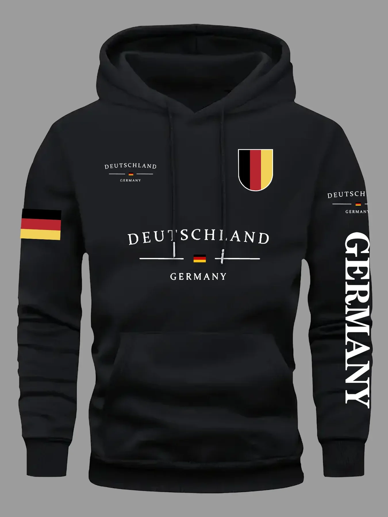 New classic letter-style fall-winter daily, outdoor, vacation, fitness, casual, relaxed, warm, sports top with hood